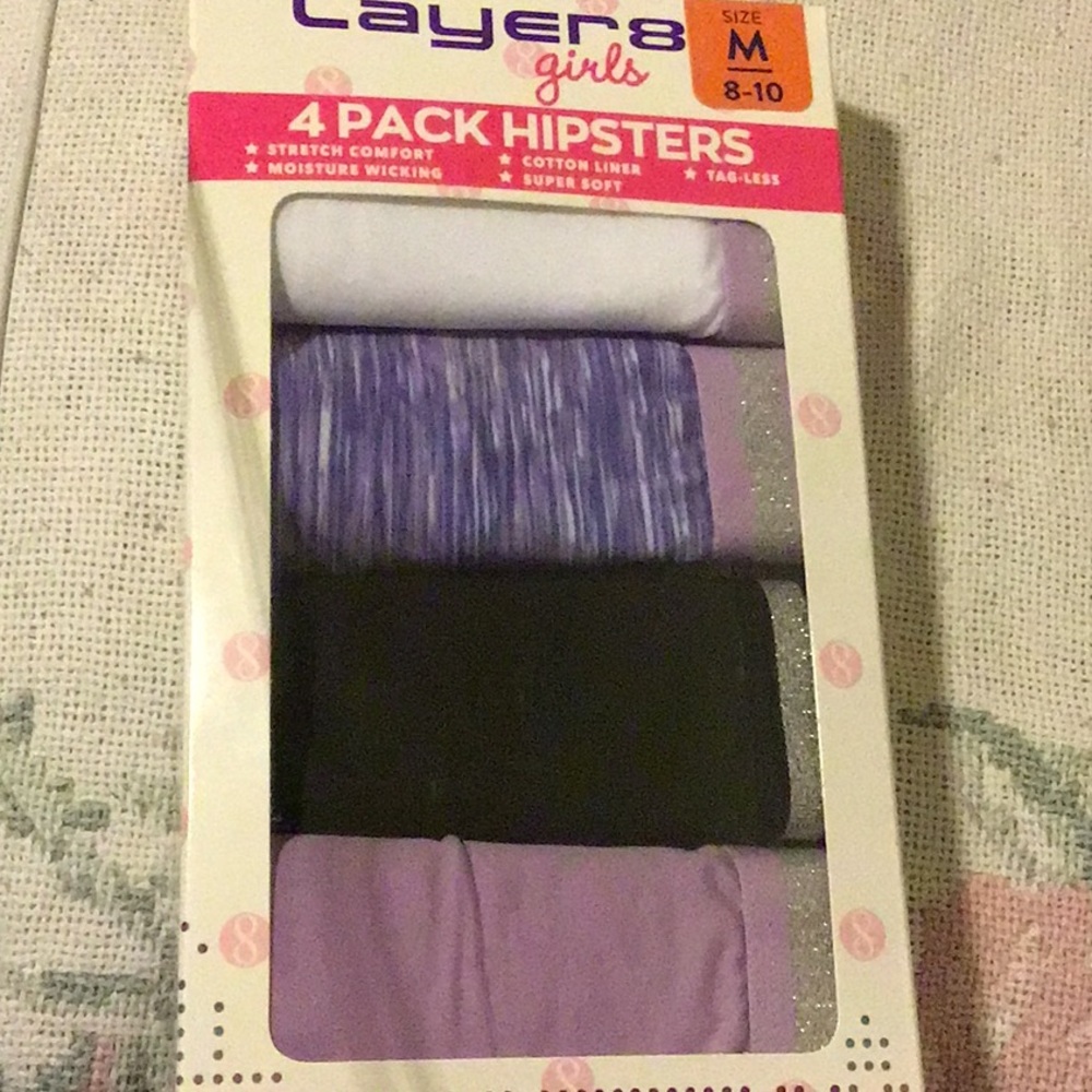Layer 8 Girls 4 Pack Hipsters